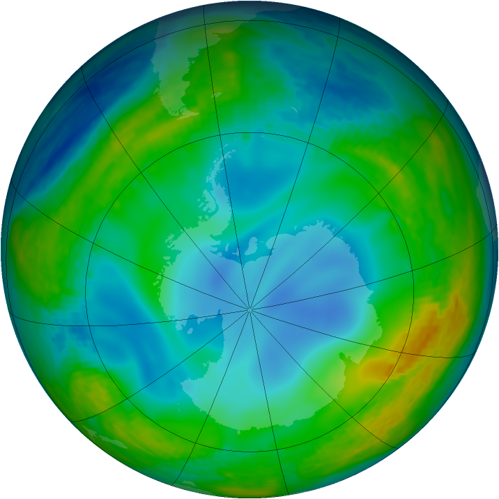 Antarctic ozone map for 22 June 1994